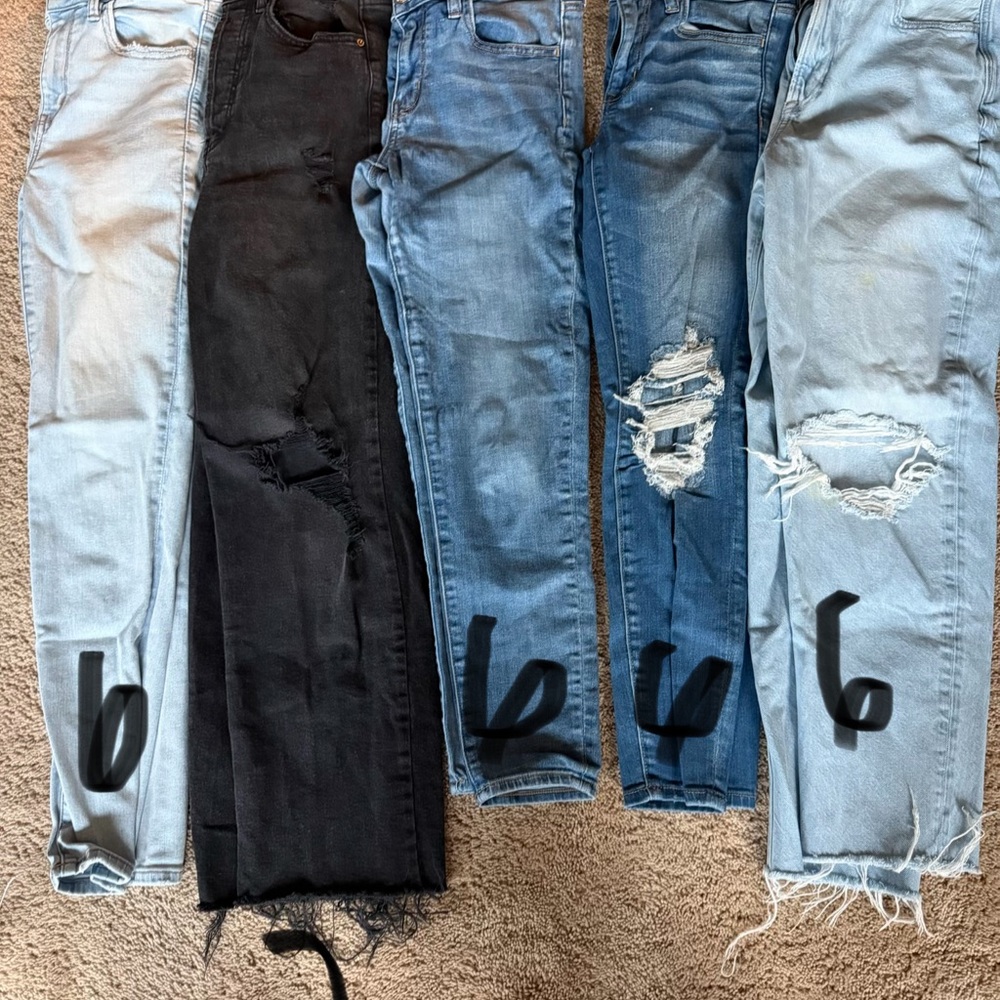 American Eagle Outfitters Women's Jeans - Black, Blue, Light Blue